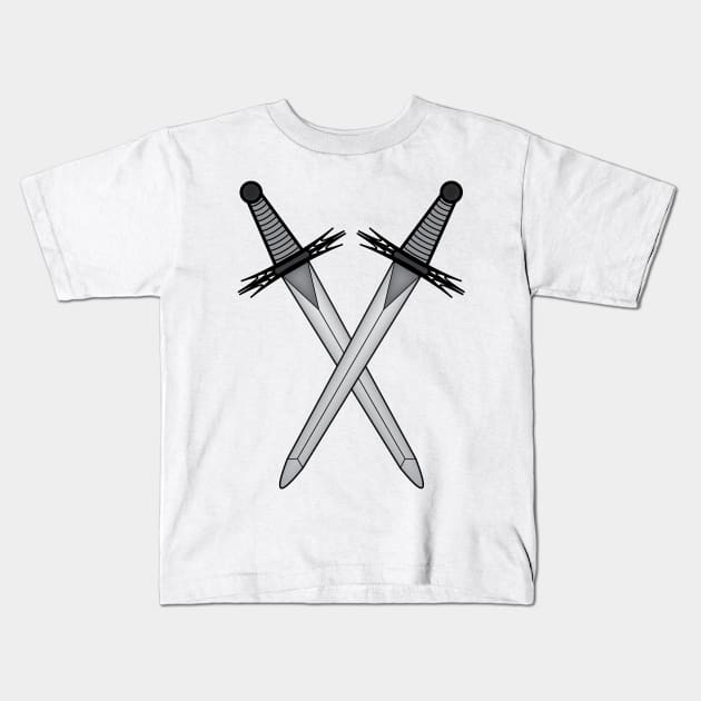 Crossed swords symbol - Masonic symbol of Master of Ceremonies for Blue Lodge Freemasonry Kids T-Shirt by NxtArt